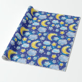 Hemels Blauw Sky Wrapping Papier (Uitgerold)