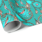 Hemels Blauwe Droomvanger Patroon Cadeaupapier (Rol Hoek)