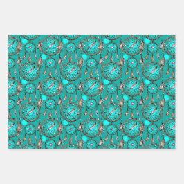 Hemels Blauwe Droomvanger Patroon Inpakpapier Vel