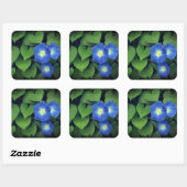 Hemels Blauwe Morgen Glorie Bloemen | Vierkante Sticker (Vel)
