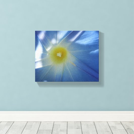 Hemels Blauwe Morgenglorie Canvas Afdruk (Insitu (Houten vloer))