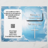 Hemels Blauwe Wolken Kerk Bulletin Flyer (Voorkant)
