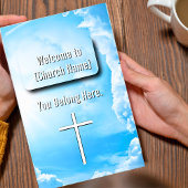 Hemels Blauwe Wolken Kerk Bulletin Flyer