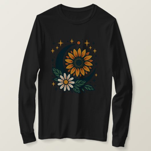 Hemels Bloem Lange Mouwen T-Shirt (Design voorkant)
