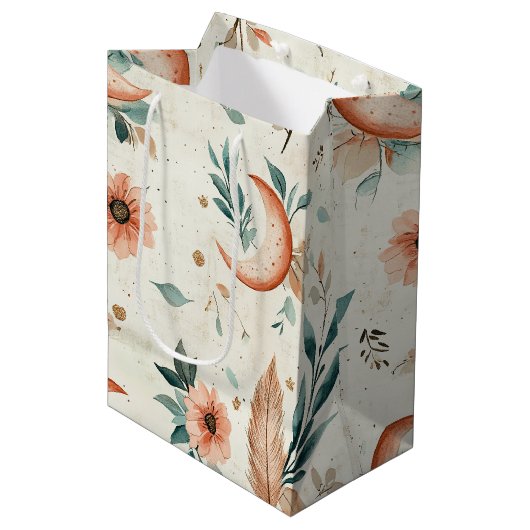 Hemels Bloemmotief (2) Medium Cadeauzakje (Voorkant Gekanteld)