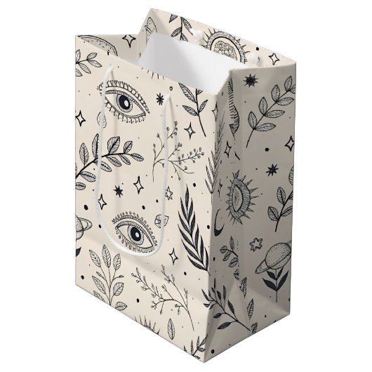 Hemels Bloempatroon (5) Medium Cadeauzakje (Voorkant Gekanteld)