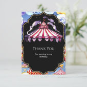 Hemels Boho Circus Verjaardag Bedankkaart (Staand voorkant)