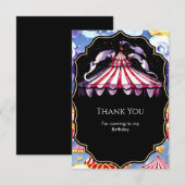 Hemels Boho Circus Verjaardag Bedankkaart (Voorkant / Achterkant)