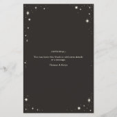 Hemels boho tarot huwelijksmenu  (Achterkant)