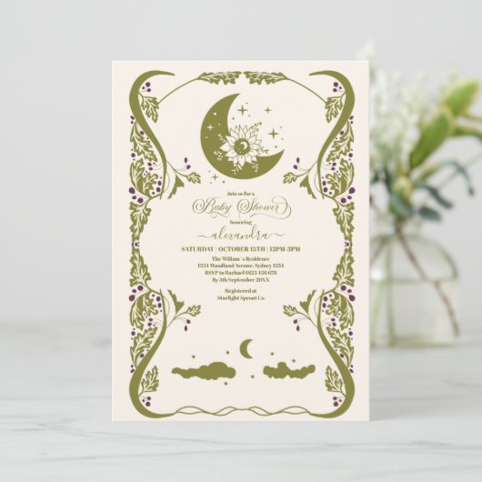  hemels botanisch Baby shower Kaart (Staand voorkant)