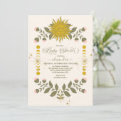  hemels botanisch Baby shower Kaart (Staand voorkant)