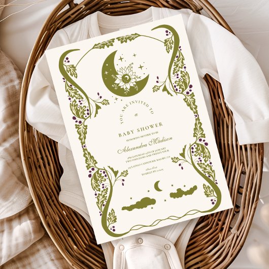hemels botanisch Baby shower Kaart