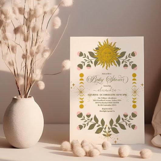  hemels botanisch Baby shower Kaart