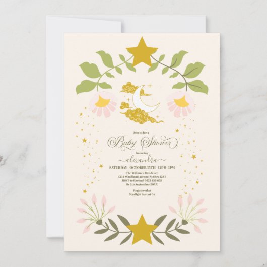  hemels botanisch Baby shower Kaart (Voorkant)