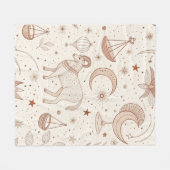 Hemels botanisch patroon (1) fleece deken (Voorkant (Horizontaal))