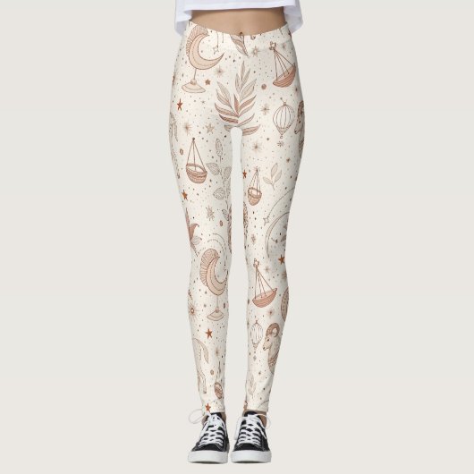 Hemels botanisch patroon (1) leggings (Voorkant)