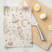 Hemels botanisch patroon (1) theedoek (Quarter Fold)