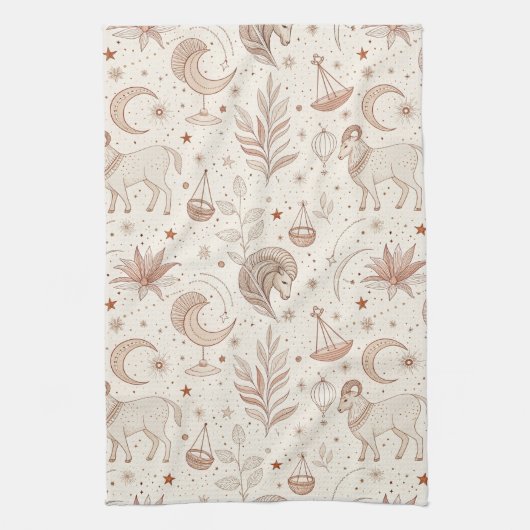 Hemels botanisch patroon (1) theedoek (Verticaal)