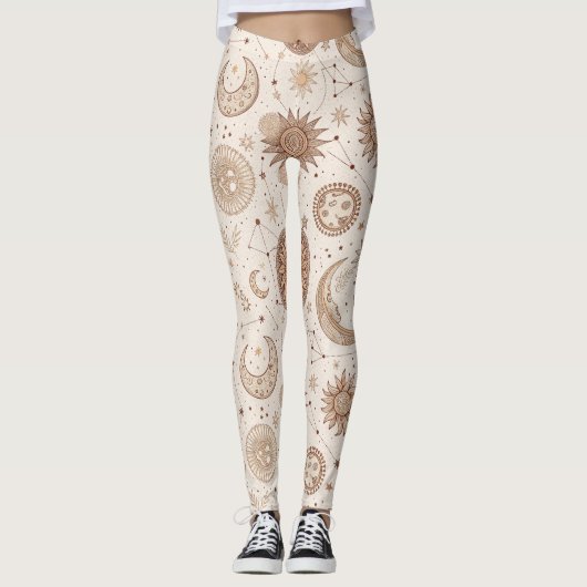 Hemels botanisch patroon (2) leggings (Voorkant)
