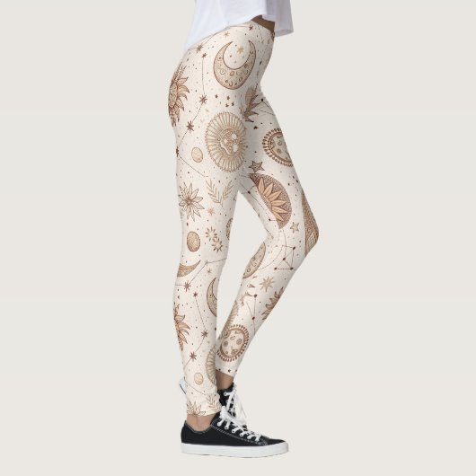 Hemels botanisch patroon (2) leggings (Rechts)