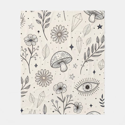 Hemels botanisch patroon (3) fleece deken (Voorkant)
