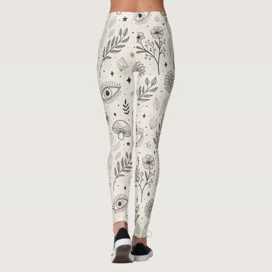 Hemels botanisch patroon (3) leggings (Achterkant)
