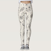 Hemels botanisch patroon (3) leggings (Voorkant)
