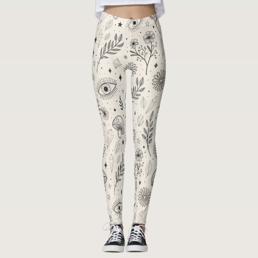 Hemels botanisch patroon (3) leggings (Voorkant)