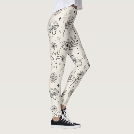 Hemels botanisch patroon (3) leggings (Rechts)