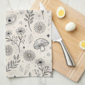 Hemels botanisch patroon (3) theedoek (Quarter Fold)