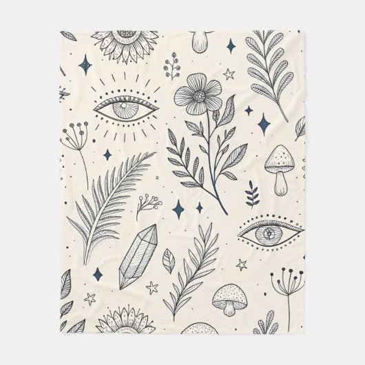 Hemels botanisch patroon (4) fleece deken (Voorkant)