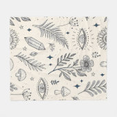Hemels botanisch patroon (4) fleece deken (Voorkant (Horizontaal))