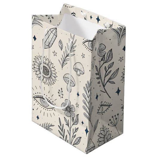 Hemels botanisch patroon (4) medium cadeauzakje (Voorkant Gekanteld)