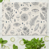 Hemels botanisch patroon (4) theedoek (Gevouwen)