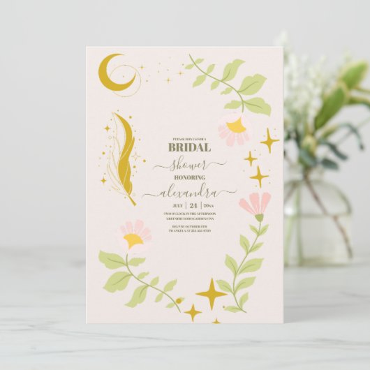 hemels botanisch Vrijgezellenfeest Kaart (Staand voorkant)