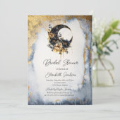 Hemels Bruidsboeket Maansymbool Bruidsshower Kaart (Staand voorkant)