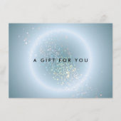 Hemels Confetti Glans Blauw Cadeaubon (Voorkant)