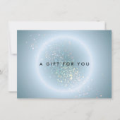 Hemels Confetti Glans Blauw Cadeaubon (Voorkant)
