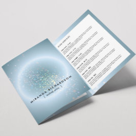 Hemels Confetti Gloeiende Blauwe Schoonheid Brochu Drieluik Kaart
