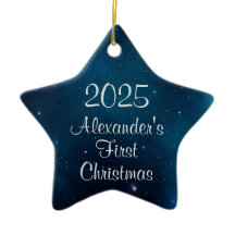 Hemels Diepblauw Buitenruimte Eerste Kerstmis
