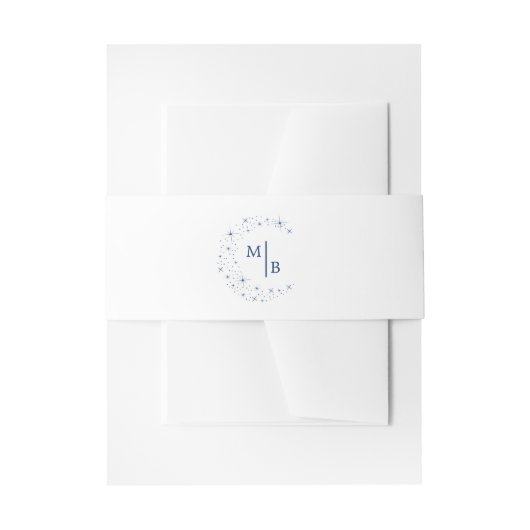 Hemels Elegant Trouwmaan Monogram Uitnodigingen Wikkel (Voorkant Voorbeeld)