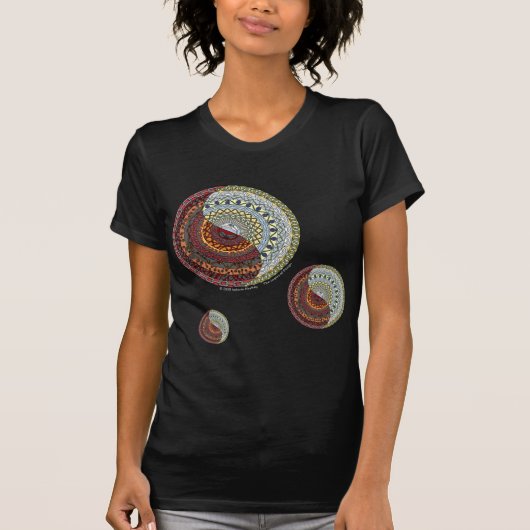 Hemels en Heliaans Donker Damesoverhemd T-shirt (Voorkant)