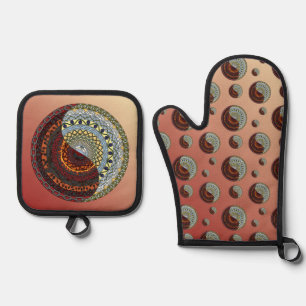 Hemels en hellemandala ovenwant & pannenlap set