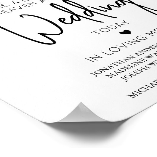 Hemels Gedicht Ter liefdevolle herinnering Trouwhe Poster (Hoek)