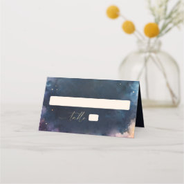 Hemels Geschenk Middenblauw Romantisch Donker Huwe Plaatskaartje