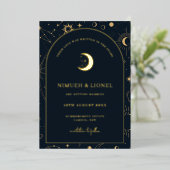 Hemels geschreven in de sterren Bewaar de datum F Folie Uitnodiging (Staand Voorkant)