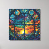 Hemels Glas in lood Kunstwerk Canvas Print (Voorkant)