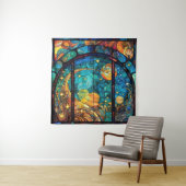 Hemels Glas in lood Kunstwerk Tapestry Wandkleed (In situ)