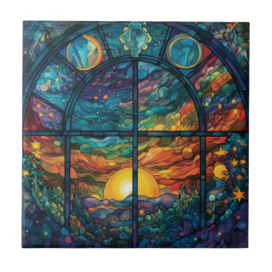 Hemels Glas in lood Kunstwerk Tegel Tegeltje