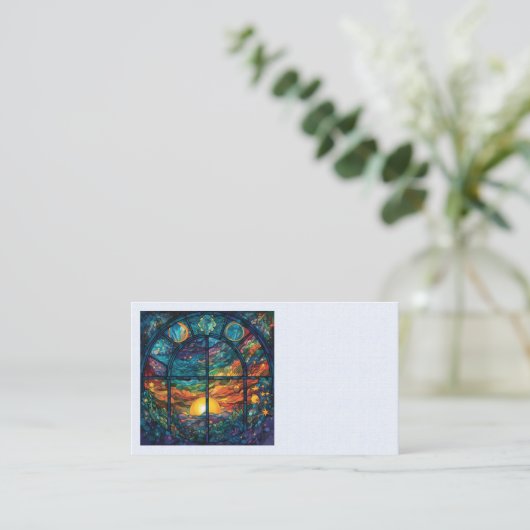 Hemels Glas in lood Kunstwerk Visitekaartjes (Staand voorkant)